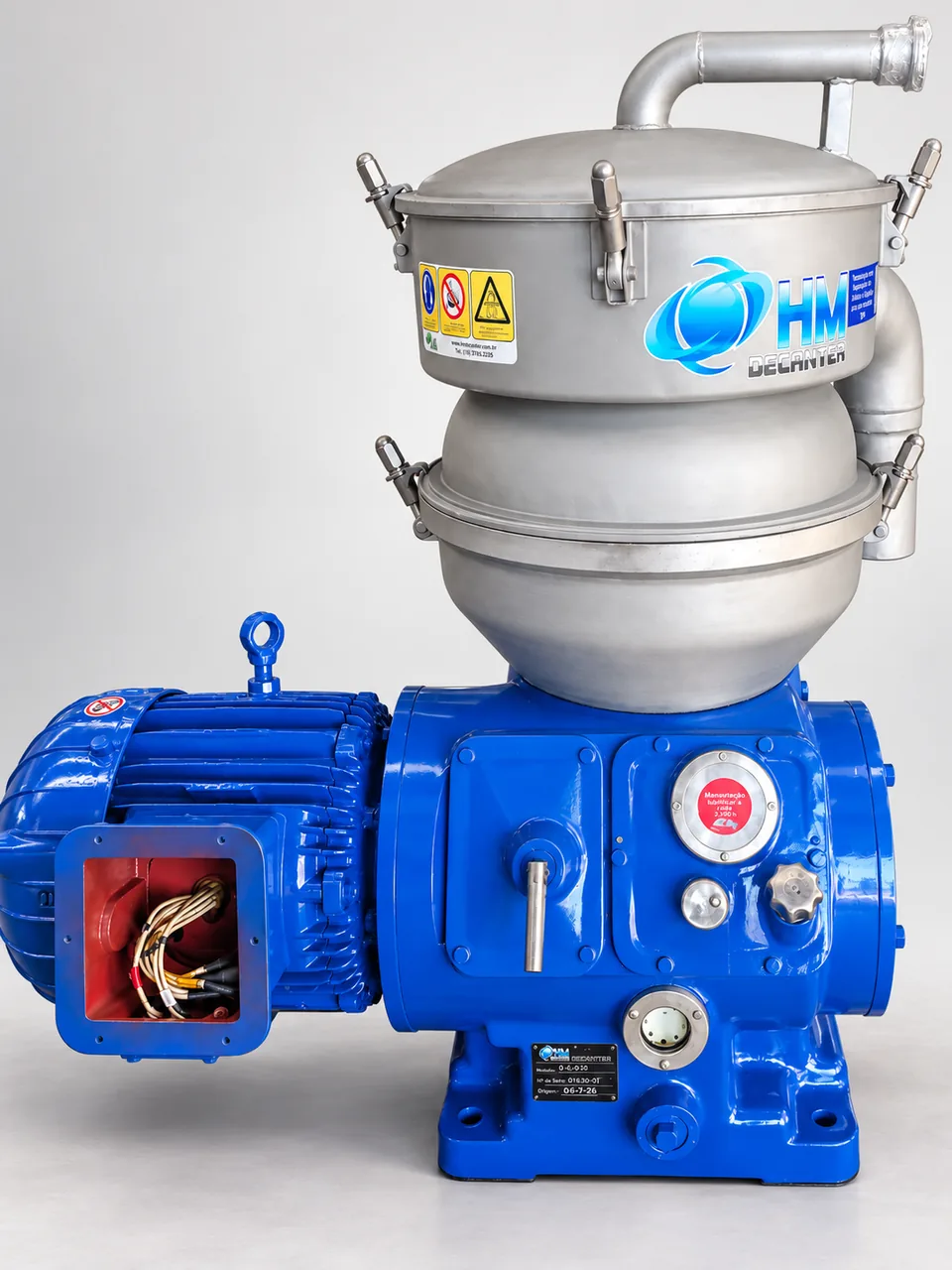 Equipamento HM Decanter com conjunto motriz azul
